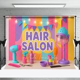 Aperturee - Aperturee Lighted Colorful Hair Salon Cake Smash Photo Backdrop
